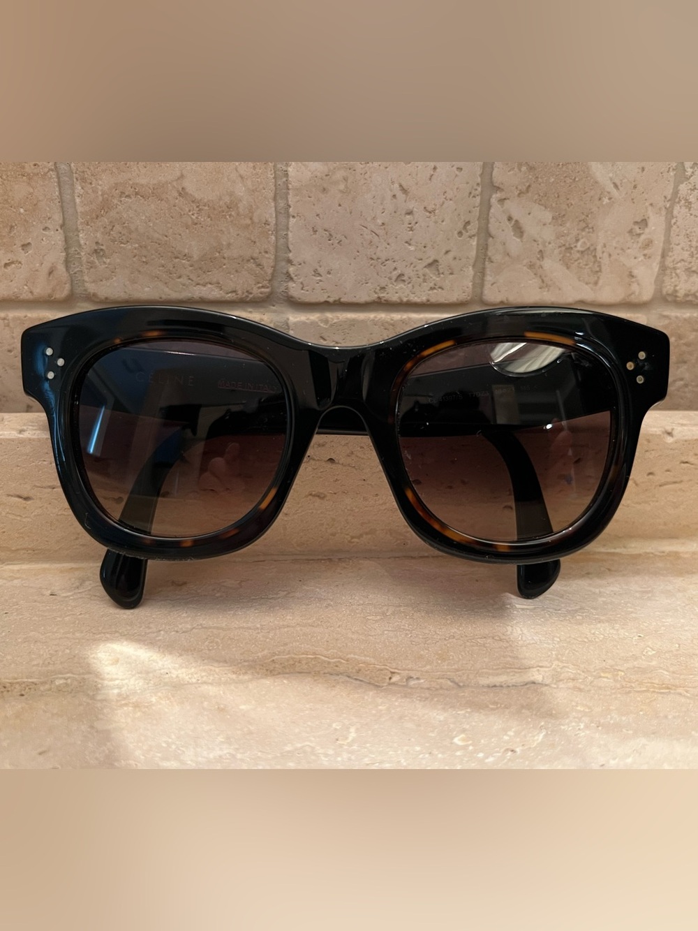 Celine Oversized Tortoiseshell Square Sunglasses